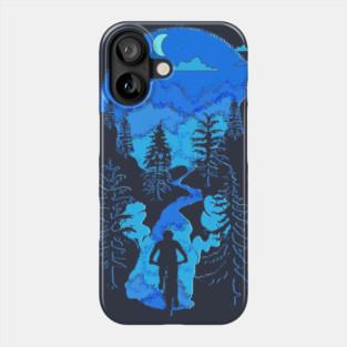 Bike Mountain Biking Moon Bliss Trail Rider Silhouette Blues Phone Case