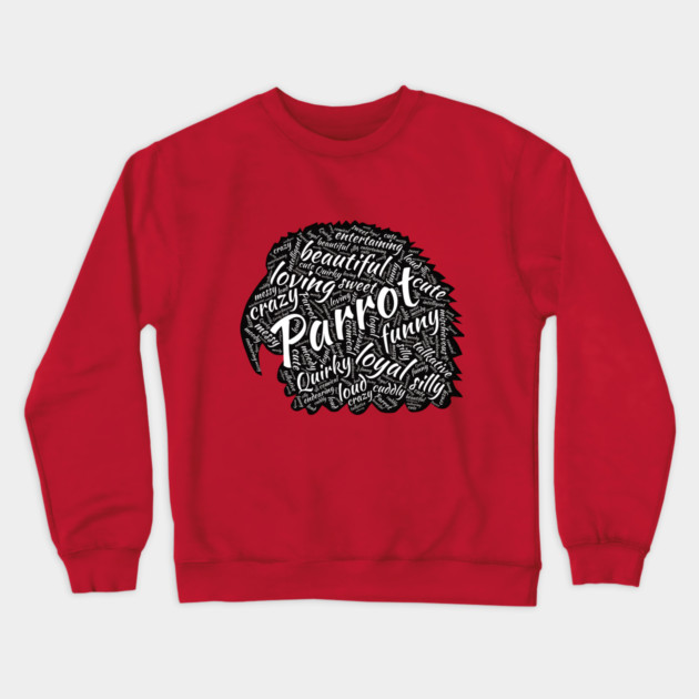 Parrot Head - Word Cloud Crewneck Sweatshirt by Einstein Parrot