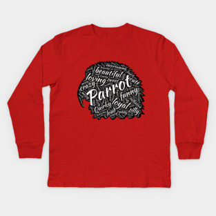 Parrot Head - Word Cloud Kids Long Sleeve T-Shirt