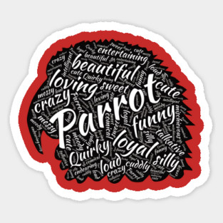 Parrot Head - Word Cloud Magnet