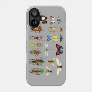 The Usual Suspects - insects on white - watercolour bugs pattern Phone Case