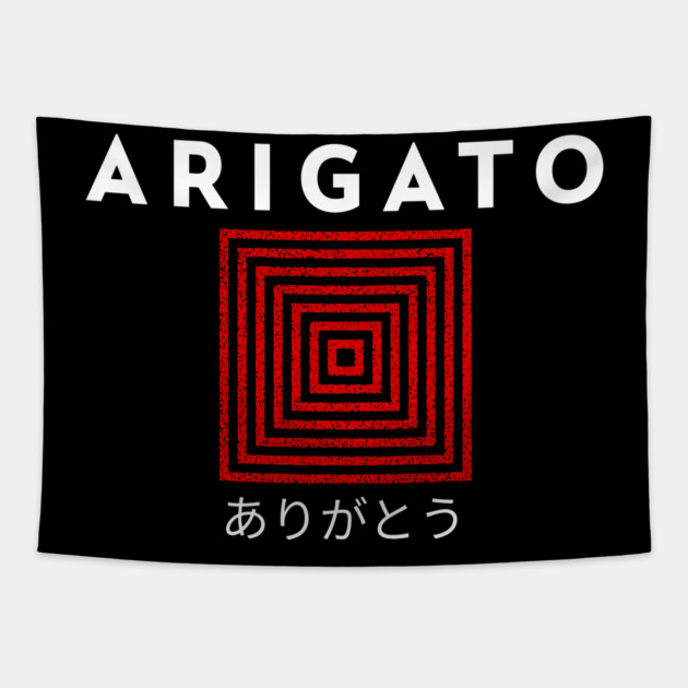 Arigato square Tapestry by REG