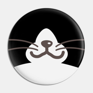 Tuxedo Cat Face Pin