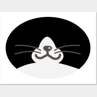 Tuxedo Cat Face Posters and Art