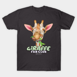 funny cute fan of Giraffe Chewing Leaves T-Shirt