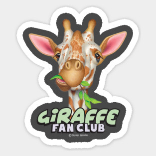 funny cute fan of Giraffe Chewing Leaves Sticker