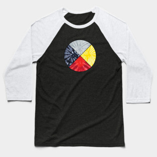 Tie dye medicine wheel Baseball T-Shirt
