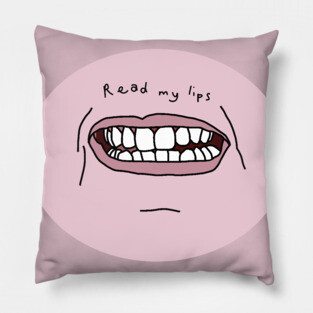 Read my Pink Lips Funny Face Pillow