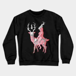 Lady on a deer Crewneck Sweatshirt