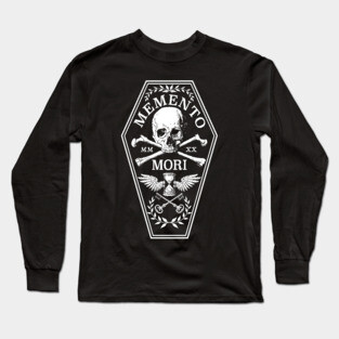 Memento Mori in White Long Sleeve T-Shirt