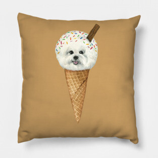 Bichon Frise Ice Cream Dog Pillow