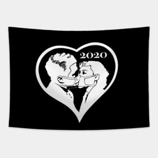Covid Facemask Kiss white Tapestry