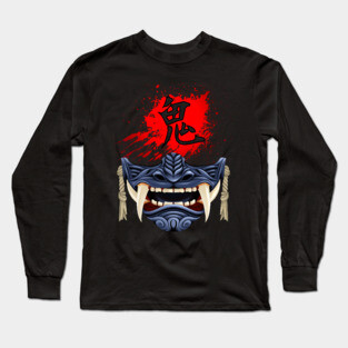 Blue Oni Mask - ゴート・オブ・ツシマ - Ghost of Tsushima Demon Mask Long Sleeve T-Shirt