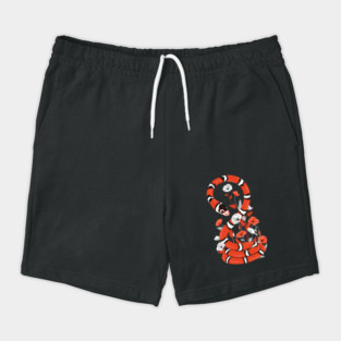 King snake with poppy flowers Shorts