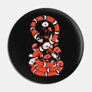 King snake with poppy flowers Pin