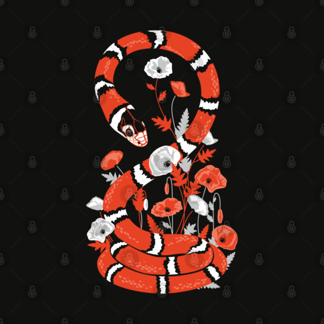King snake with poppy flowers by lents