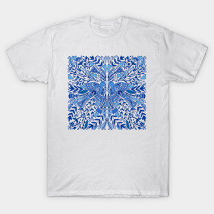 Folk Art Bird | Blue Birds | Scandinavian Folk Art T-Shirt