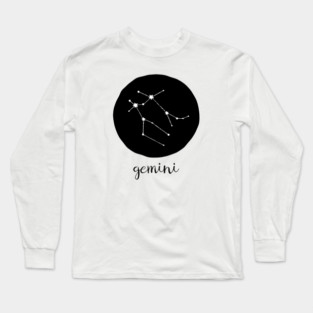 Gemini Zodiac Constellation Astrological Sign Celestial Art Long Sleeve T-Shirt