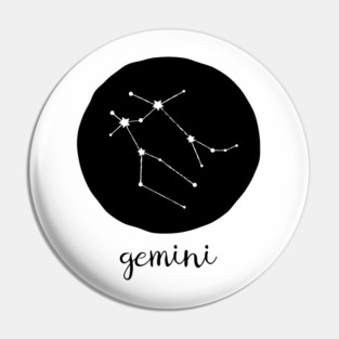 Gemini Zodiac Constellation Astrological Sign Celestial Art Pin