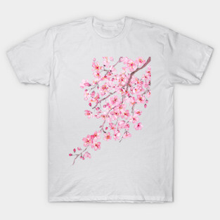 pink cherry blossom watercolor 2020 T-Shirt