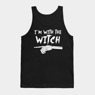 I'm with the witch funny Matching Halloween Couples Costume Tank Top
