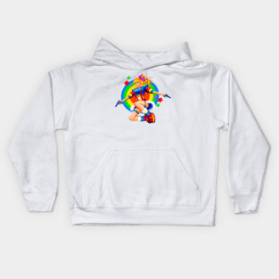 Rainbow Brite tomb raider Kids Hoodie