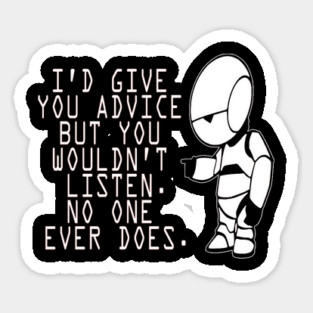Marvin Advice - Hitchhikers Guide to the Galaxy Sticker