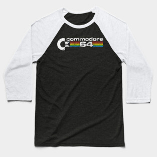 Commodore 64 logo Vintage Texture Baseball T-Shirt