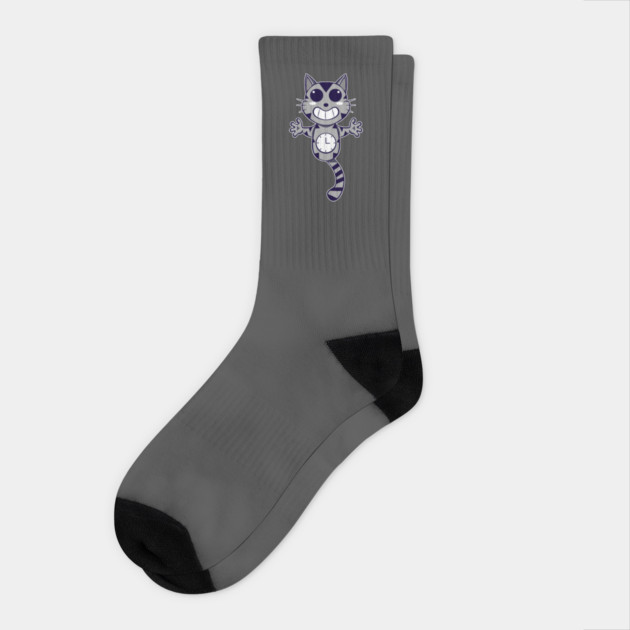 CAT CLOCK Socks by droidmonkey