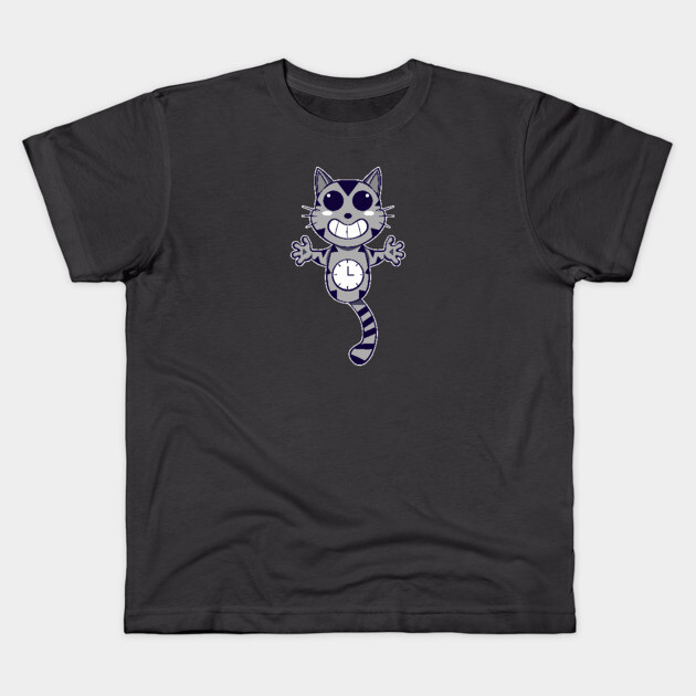 CAT CLOCK Kids T-Shirt by droidmonkey