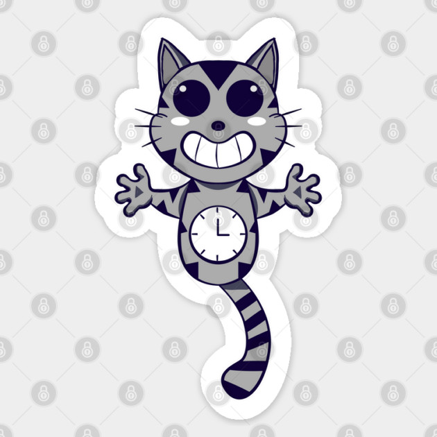 CAT CLOCK Sticker by droidmonkey