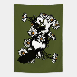 Daisy Tuxedo Cat Tapestry