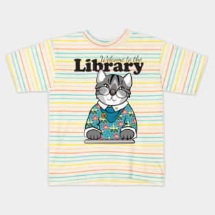 Welcome to the Library Cat Kids T-Shirt