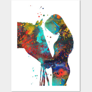 Girl with horse Posters and Art