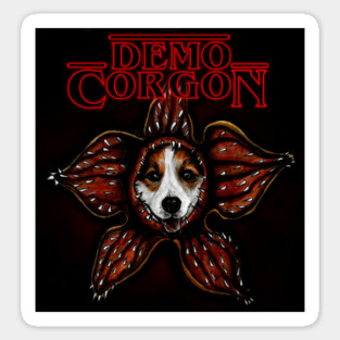 Demogorgon Corgi Pun Dog Stranger Things Sticker