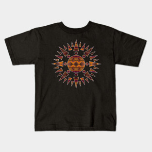Native American pattern design Earth colours Inside a Sun Kids T-Shirt
