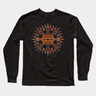 Native American pattern design Earth colours Inside a Sun Long Sleeve T-Shirt