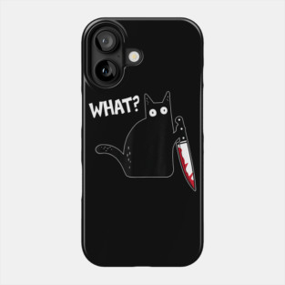 What Murderous Cat Holding Knife Funny Halloween Costume Phone Case