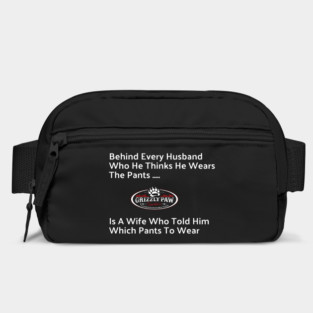 Behind Every Man Who Wears the Pants T-Shirt | Funny Husband & Wife Tee | Marriage Humor Shirt Bag