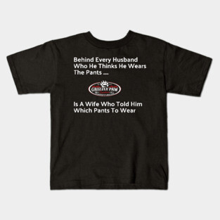 Behind Every Man Who Wears the Pants T-Shirt | Funny Husband & Wife Tee | Marriage Humor Shirt Kids T-Shirt