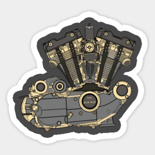 The Gorgeous 1976 Iron Head Motorcycle Engine Sticker
