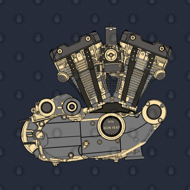 The Gorgeous 1976 Iron Head Motorcycle Engine by MotorManiac