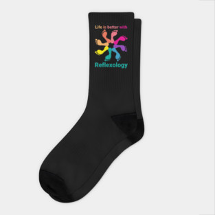 Life is better with reflexology (foot pinwheel) Socks