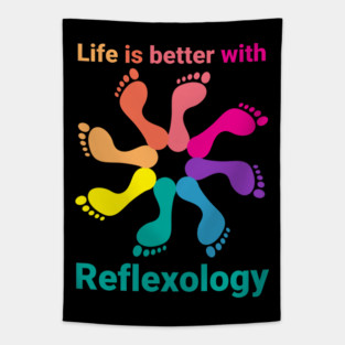 Life is better with reflexology (foot pinwheel) Tapestry