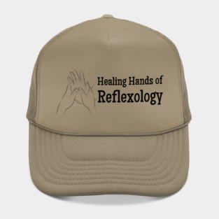 Healing Hands of Reflexology (black text) Hat