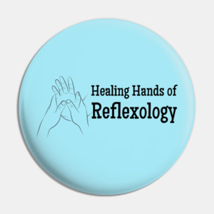 Healing Hands of Reflexology (black text) Pin