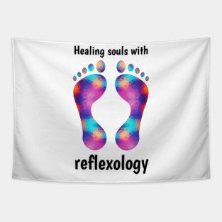 Healing Souls with Reflexology (black text) Tapestry