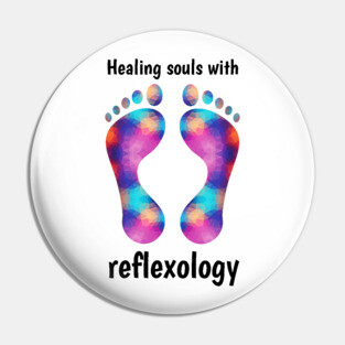 Healing Souls with Reflexology (black text) Pin