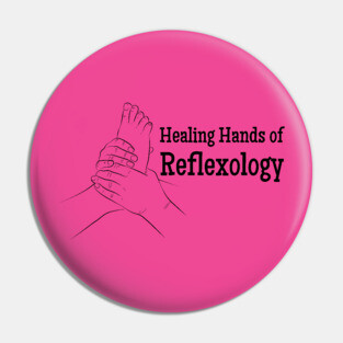 Healing Hands of Reflexology (black text) (foot reflexology) Pin