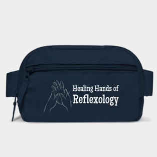 Healing Hands of Reflexology (white text) (hand reflexology) Bag